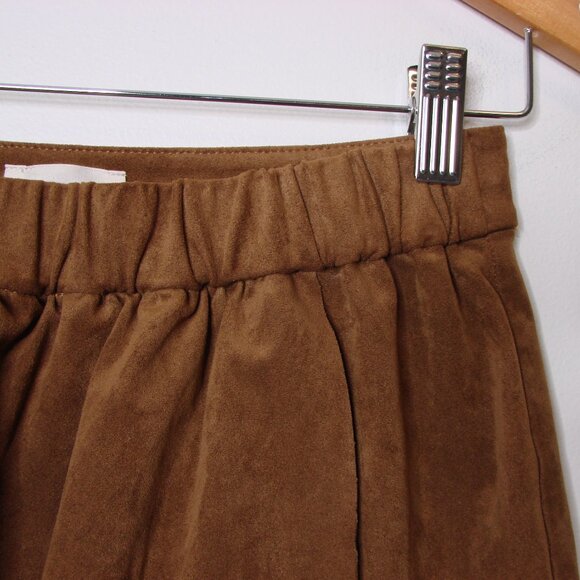 Aritzia Wilfred Free Nescher Faux Suede Mini Skirt Cocoa Brown Size Small - Picture 4 of 7